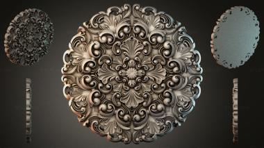 Round decor, rosettes Round ceiling rose with scrolls and palmettes 3d model
