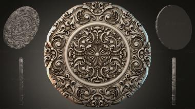 Round decor, rosettes Round medallion with ornate design and floral center 3d model