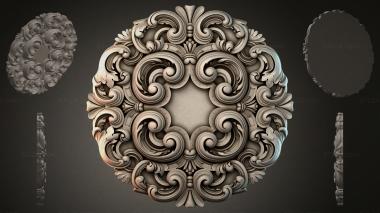 Round decor, rosettes Spiral ceiling rose with acanthus 3d model