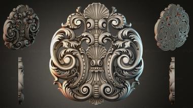Round decor, rosettes Ceramic with volutes and shells 3d model