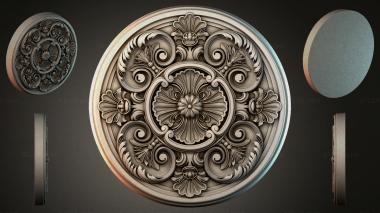 Round decor, rosettes Round rosette with volutes and palmettes 3d model