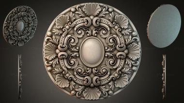 Round decor, rosettes Round medallion with an oval cartouche and acanthus scrolls 3d model