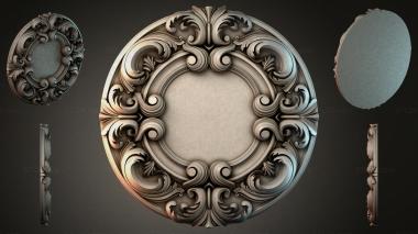 Round decor, rosettes Round rosette with acanthus scrolls 3d model