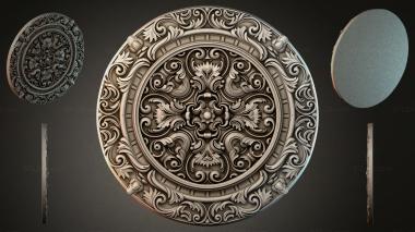 Round decor, rosettes Round rosette with acanthus leaves and scrolls 3d model