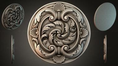 Round decor, rosettes Round ceiling rose with acanthus scrolls 3d model