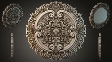 Round decor, rosettes Round rosette with volutes and rosettes 3d model