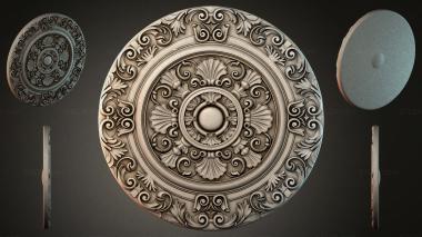 Round decor, rosettes Ceiling rose with acanthus and spirals 3d model