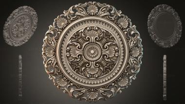 Round decor, rosettes Round ceiling rose with acanthus leaves and scrolls 3d model