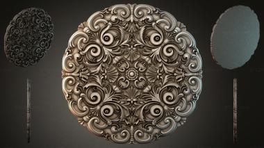 Round decor, rosettes Rosette with volutes and acanthus leaves 3d model