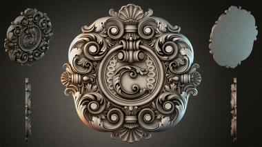Round decor, rosettes Medallion with swirls and a central ornament 3d model