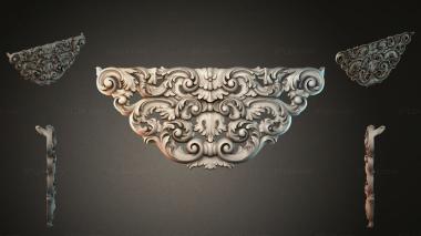 Round decor, rosettes Architectural bracket with spiral curls and acanthus leaves 3d model