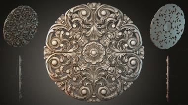 Round decor, rosettes Round openwork rosette with volutes and acanthus 3d model