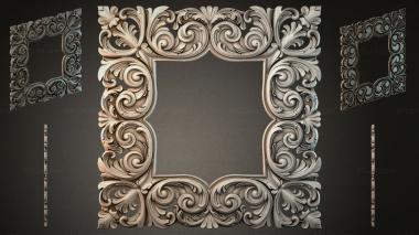 Round decor, rosettes Frame with curly acanthus scrolls and spirals 3d model
