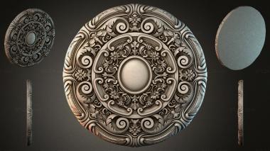 Round decor, rosettes Round rosette with swirls and a central sphere 3d model