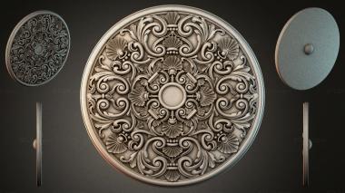 Round decor, rosettes Round rosette with swirls and leaves 3d model