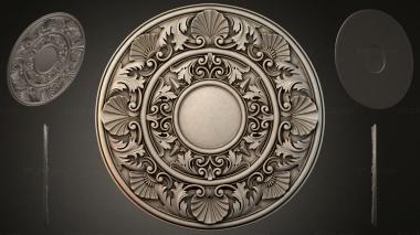Round decor, rosettes Ceiling rose with acanthus and volutes 3d model