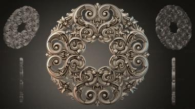 Round decor, rosettes Volute medallion with spiral scrolls 3d model