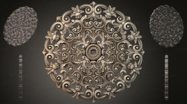 Round decor, rosettes Round rosette with swirls and a central rosette 3d model