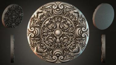 Round decor, rosettes Round medallion with acanthus ornament and volutes 3d model