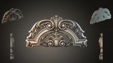 Round decor, rosettes Cornice with wings and spirals 3d model