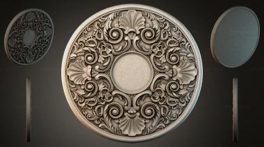 Round decor, rosettes Ceiling rose with volutes and basins 3d model