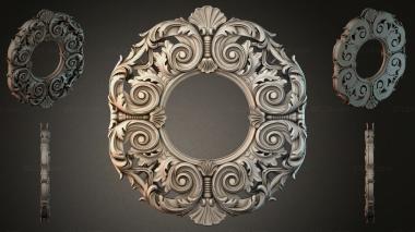 Round decor, rosettes Cartouche with twisted volutes and shells 3d model