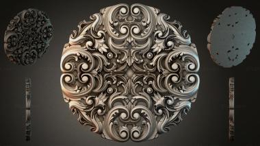 Round decor, rosettes Round swirl rosette with volutes 3d model