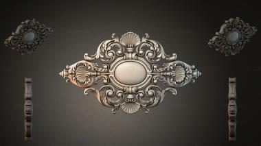 Round decor, rosettes Cartouche with an oval central panel and volutes 3d model