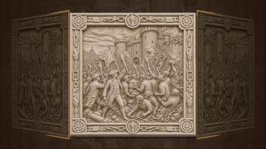 Panels Great Events of the World Taking of the Bastille - a fortress and rebels 3d model