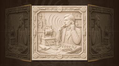 Panels Great Events of the World Invention of the telephone - apparatus and wires 3d model