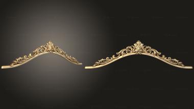 Headboard Top overlay with scrolls and acanthus 3d model