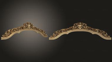Headboard Carved top with large plant decor 3d model