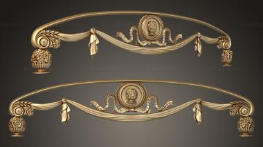 Headboard Cornice with garlands and medallion 3d model
