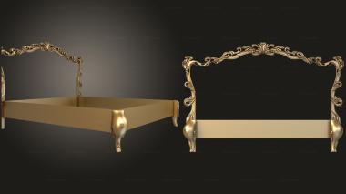 Headboard Bed with open headboard and decorative frame 3d model
