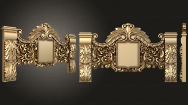 Headboard Carved bed with headboard and footboard 3d model