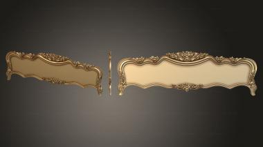 Headboard Bed with roses at the foot 3d model