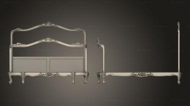 Headboard Bed with decor 3d model