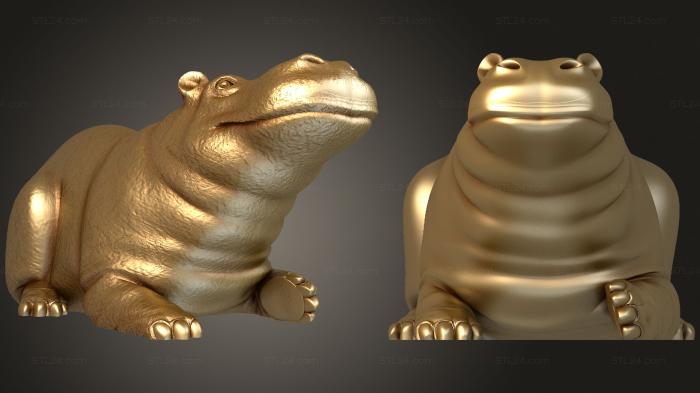 Statuette (Hippopotamus, STK_0243) 3D models for cnc