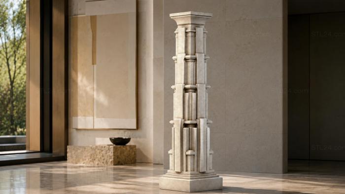 Столбы разные (Декоративная колонна, STI_001486) 3D модель для ЧПУ станка