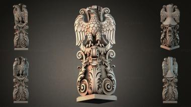 Столбы разные (Капитель с орлом, STI_001488) 3D модель для ЧПУ станка