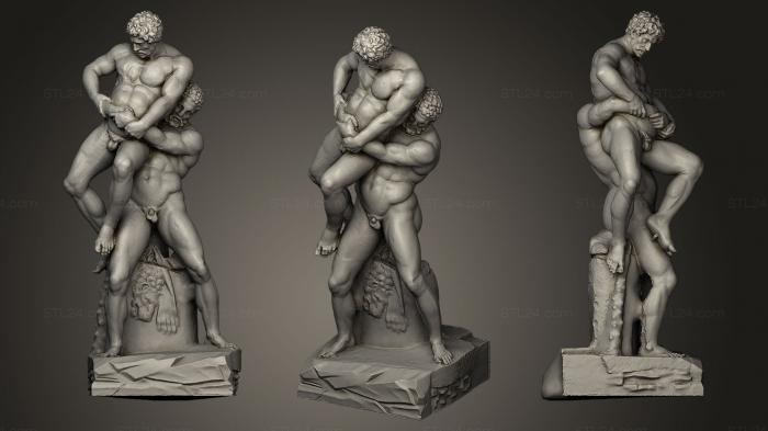 Статуи античные и исторические (Геркулес и Антей, STKA_0855) 3D модель для ЧПУ станка