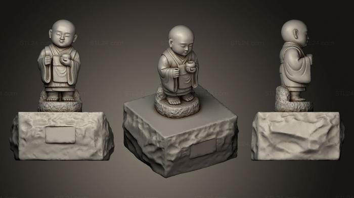 Figurines Chinese and Japanese (Jizo Ojizo sama Granite statue 1, STKCH_0025) 3D models for cnc