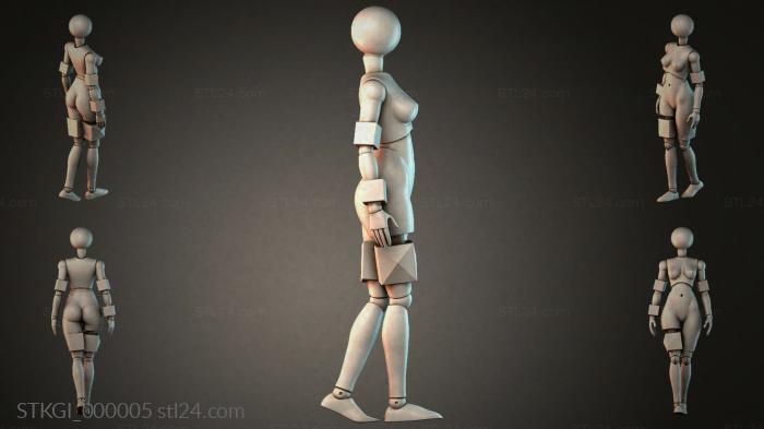 Статуэтки девушек (STKGI_000005) 3D модель для ЧПУ станка