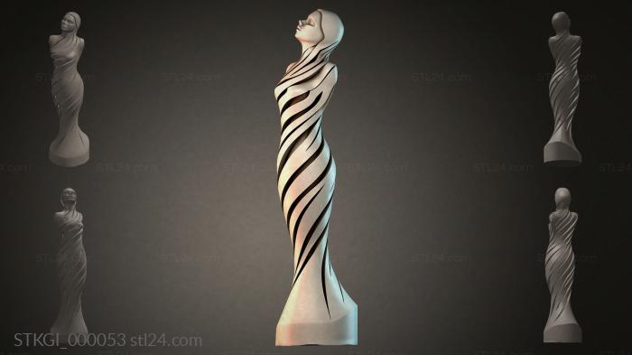 Статуэтки девушек (STKGI_000053) 3D модель для ЧПУ станка
