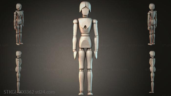 Статуэтки девушек (STKGI_000362) 3D модель для ЧПУ станка
