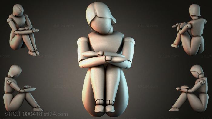 Статуэтки девушек (STKGI_000418) 3D модель для ЧПУ станка