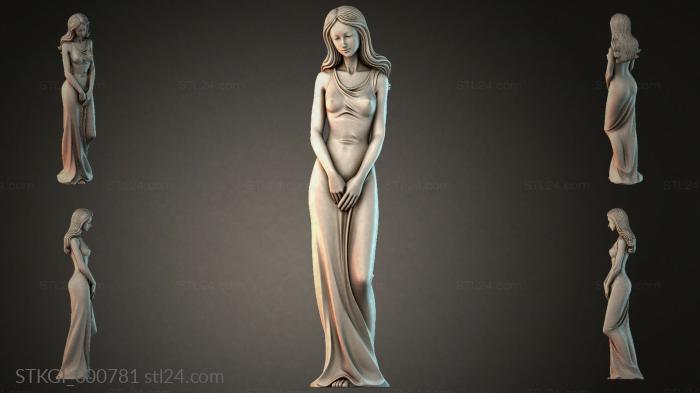 Статуэтки девушек (STKGI_000781) 3D модель для ЧПУ станка