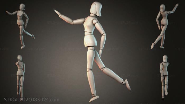 Статуэтки девушек (STKGI_002103) 3D модель для ЧПУ станка