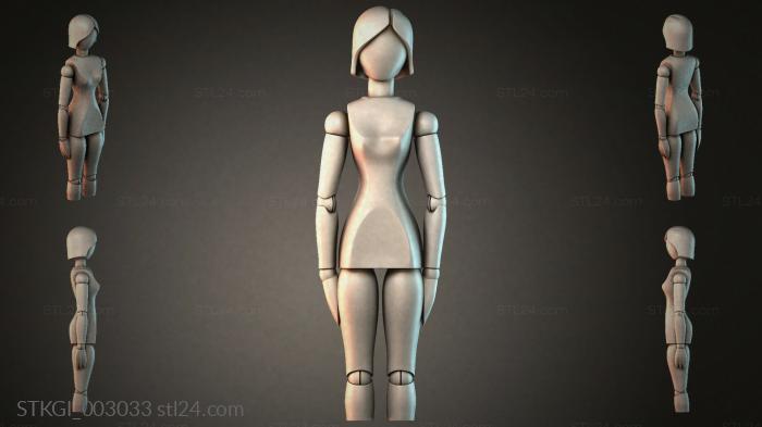 Статуэтки девушек (STKGI_003033) 3D модель для ЧПУ станка