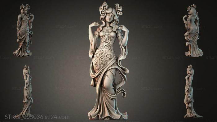 Статуэтки девушек (STKGI_003036) 3D модель для ЧПУ станка